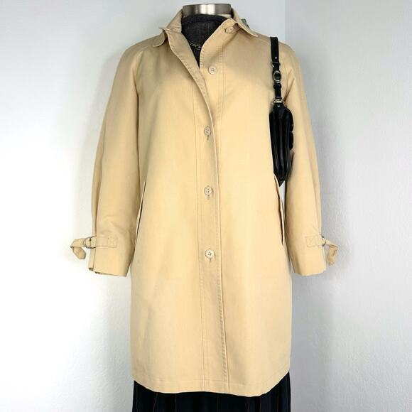 London Fog Size 16 Tan Short Trench Coat - Picture 2 of 8